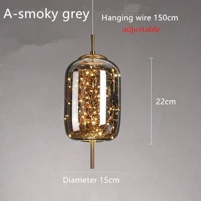 Modern LED Glass Pendant Ceiling Light – Stylish Metal Design