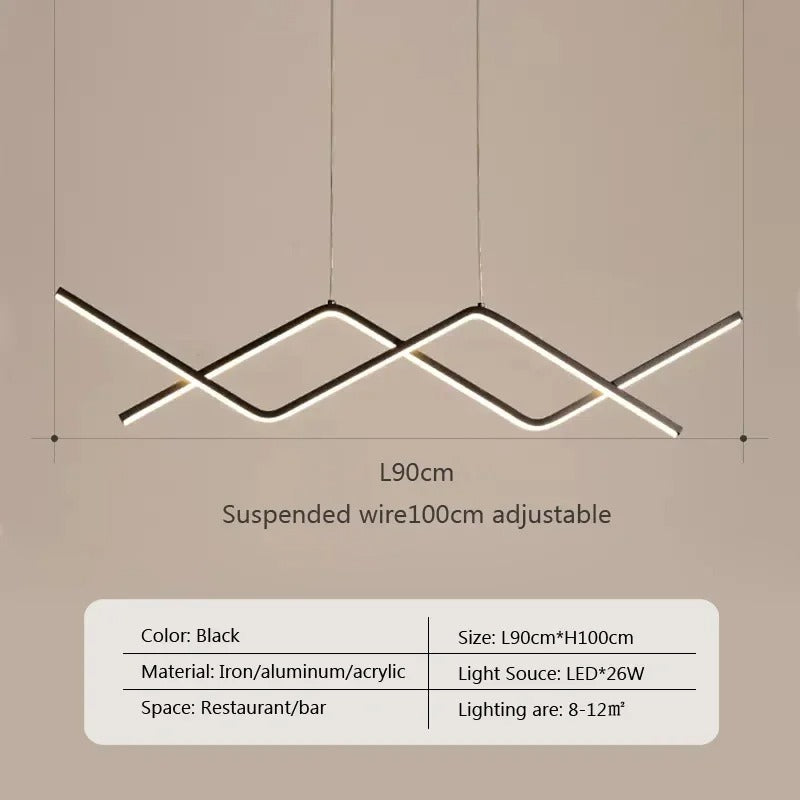 Modern LED Pendant Light | 90cm Dual Arm Design