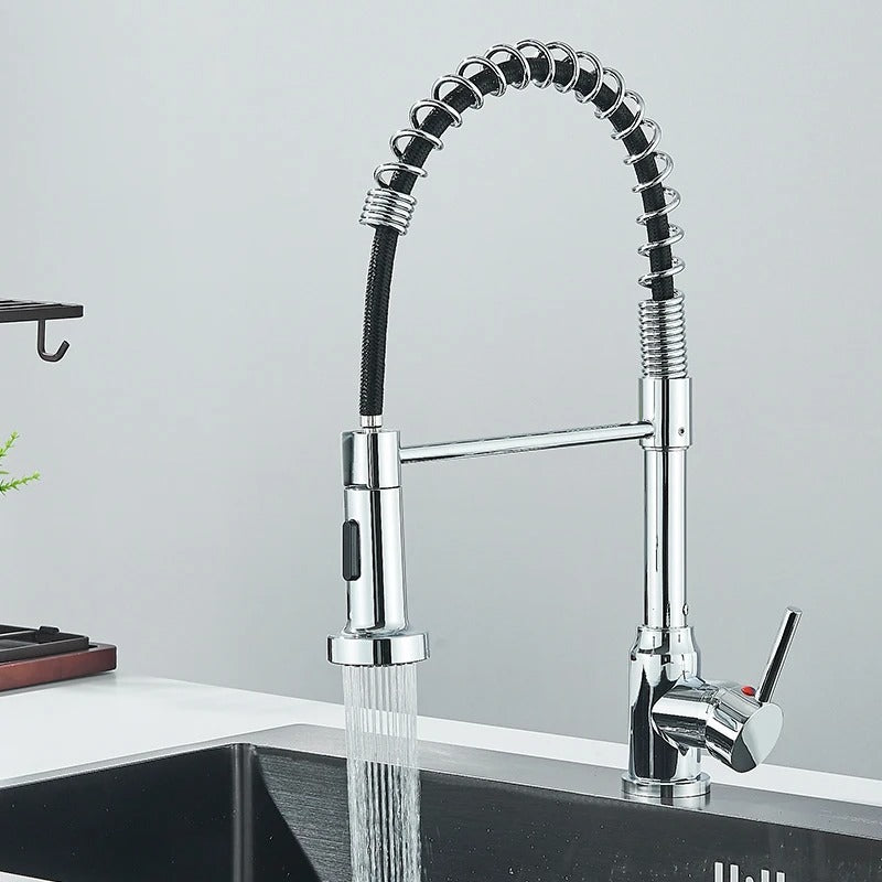 Keukenkraan met Uittrekbare Handdouche Spiraal Sproeikop - Keuken Mengkraan van messing
