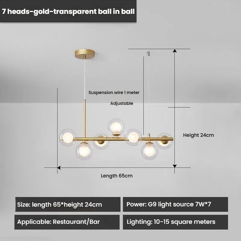 Designer LED Glass Globe Pendant Light