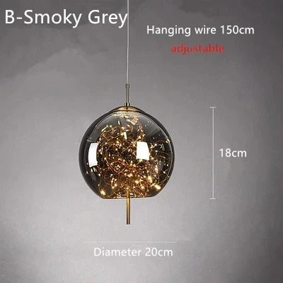 Modern LED Glass Pendant Ceiling Light – Stylish Metal Design