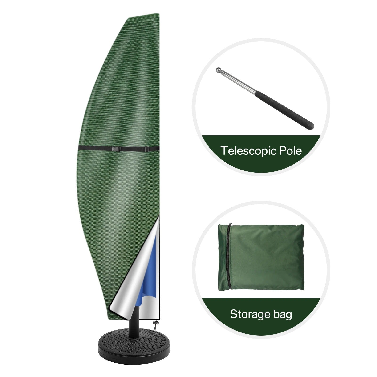 Durable Parasol Covers – Waterproof with Zipper and Drawstring