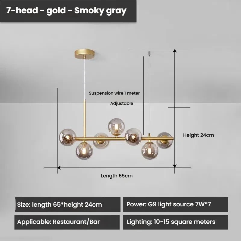 Designer LED Glass Globe Pendant Light
