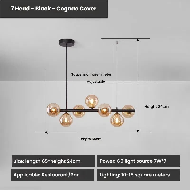 Designer LED Glass Globe Pendant Light