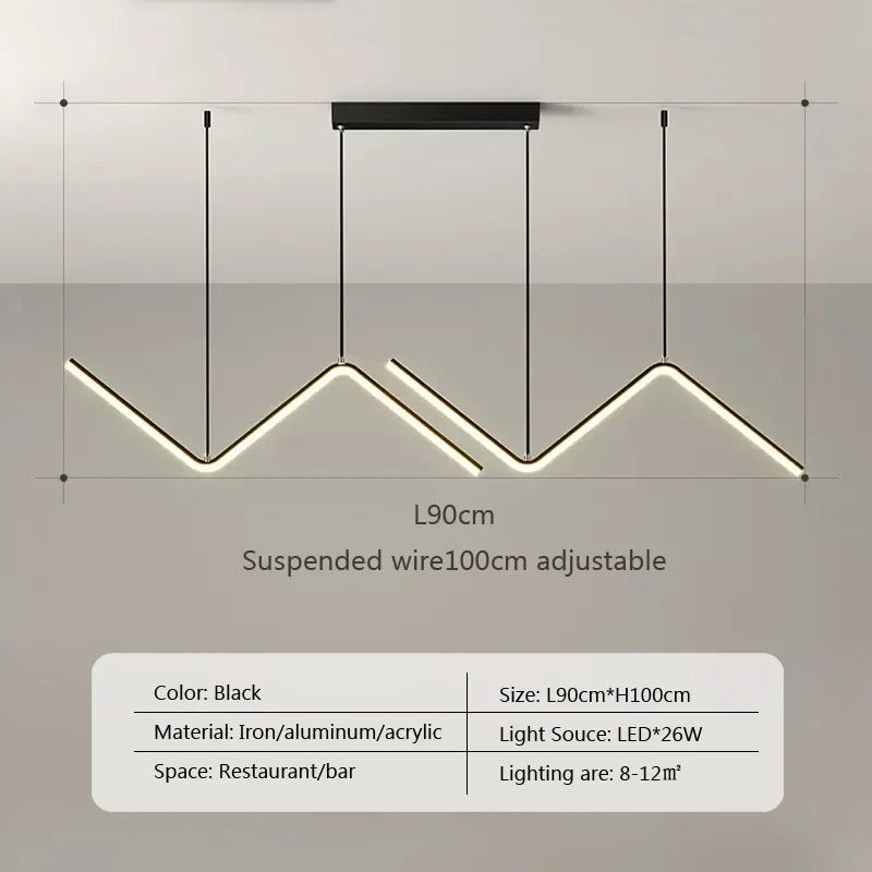 Modern LED Pendant Light | 90cm Dual Arm Design