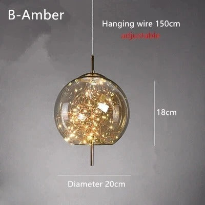 Modern LED Glass Pendant Ceiling Light – Stylish Metal Design