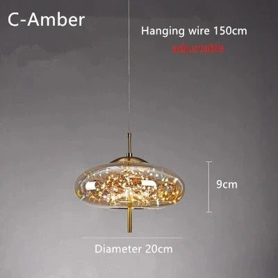 Modern LED Glass Pendant Ceiling Light – Stylish Metal Design