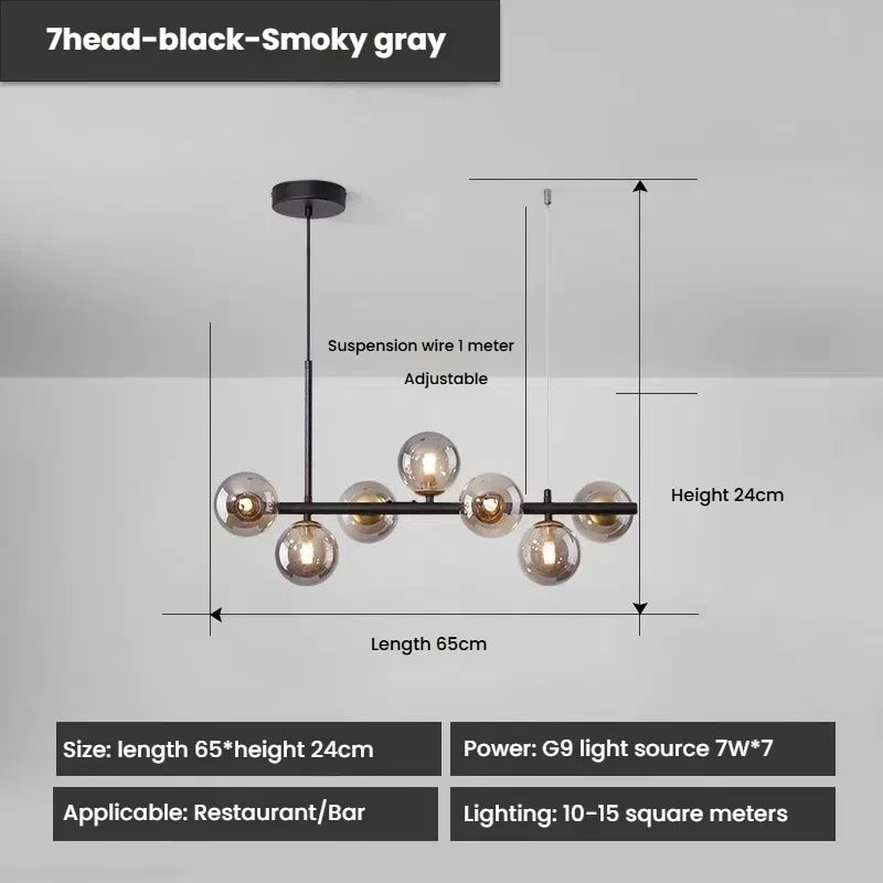 Designer LED Glass Globe Pendant Light