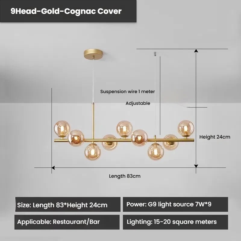 Designer LED Glass Globe Pendant Light