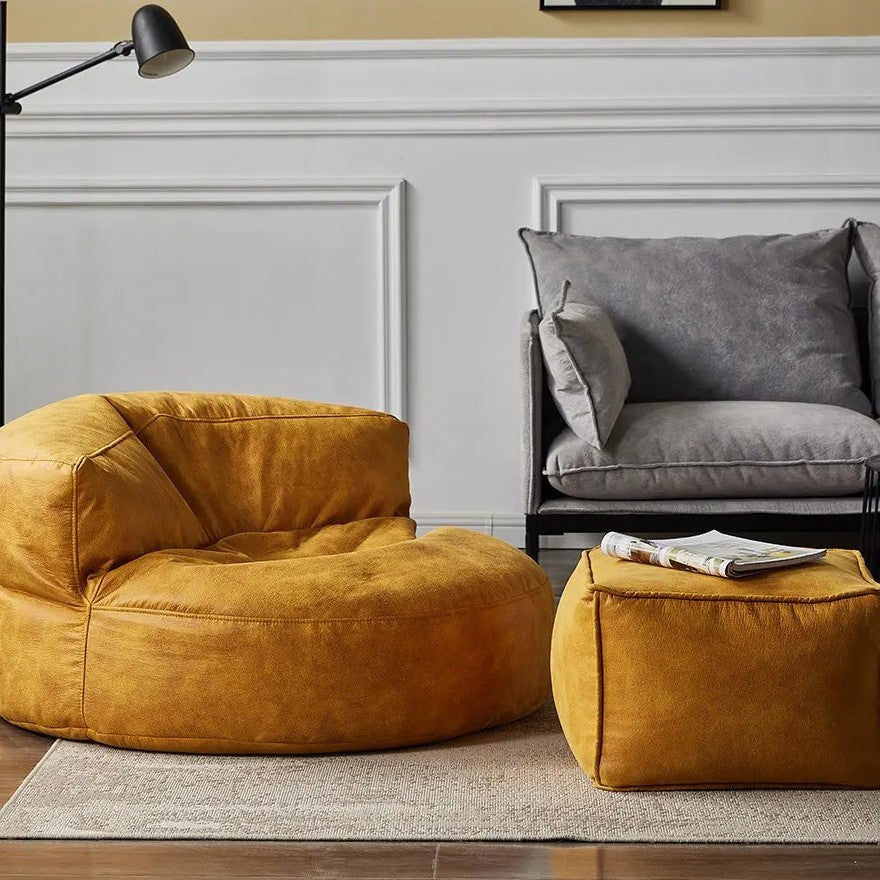 Wagrex – Loveseat Sitzsack Sessel Modern Rund Retro-Leder