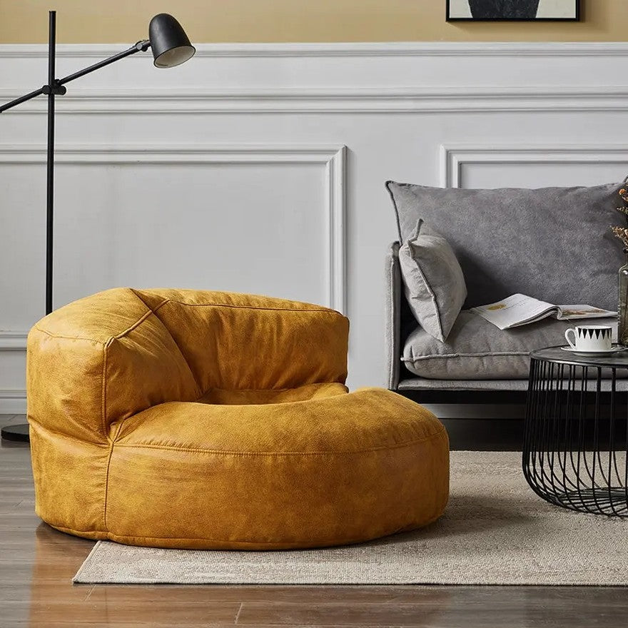 Wagrex – Loveseat Sitzsack Sessel Modern Rund Retro-Leder