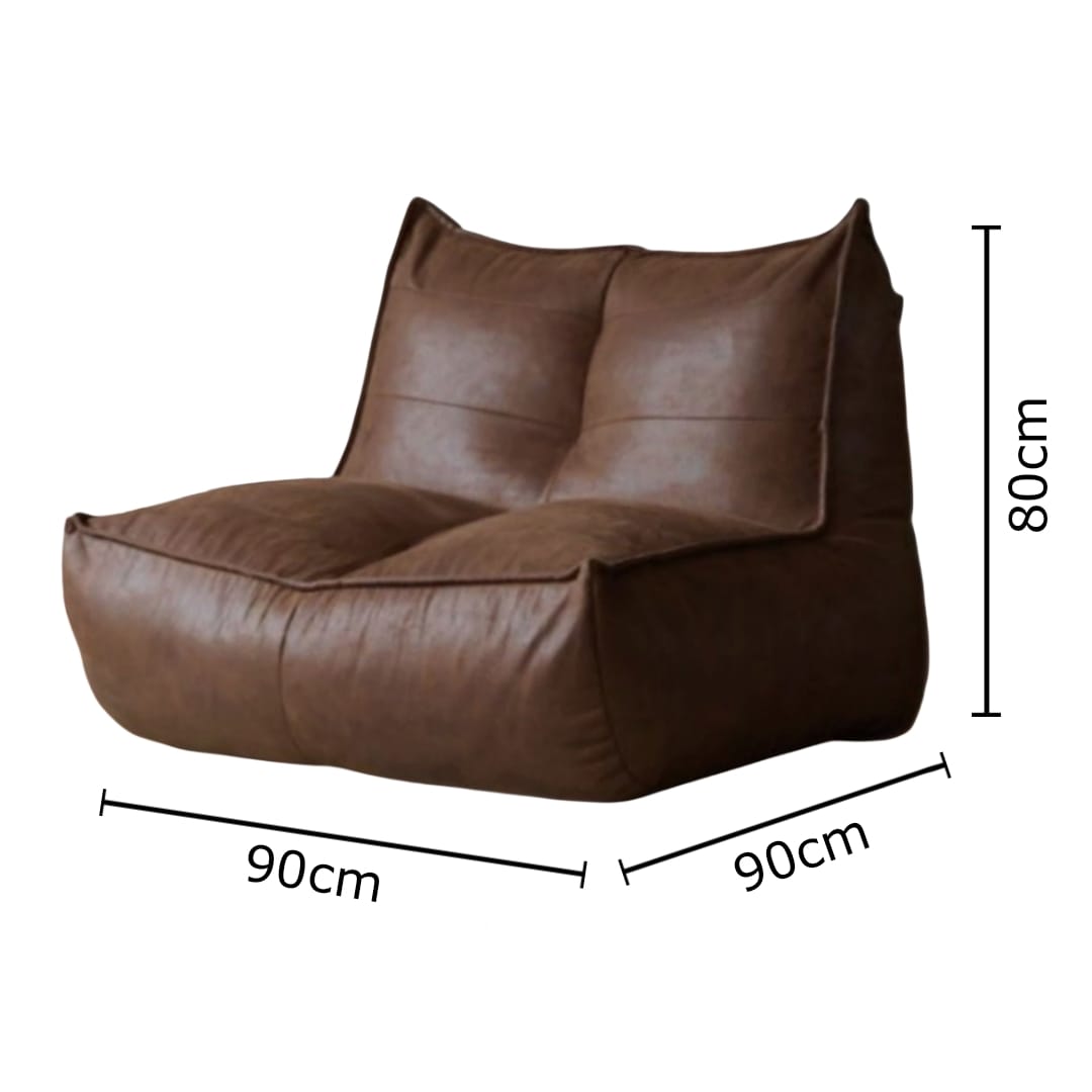 Fauteuil Beanbag Rib Modern Retro-Leder