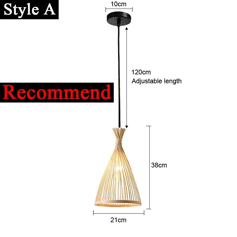 Wagner - Japanese Bamboo Long Woven Hanging Light - Act Design Shop