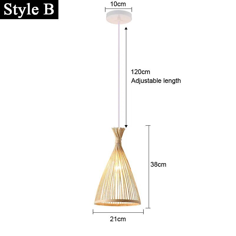 Wagner - Japanese Bamboo Long Woven Hanging Light - Act Design Shop