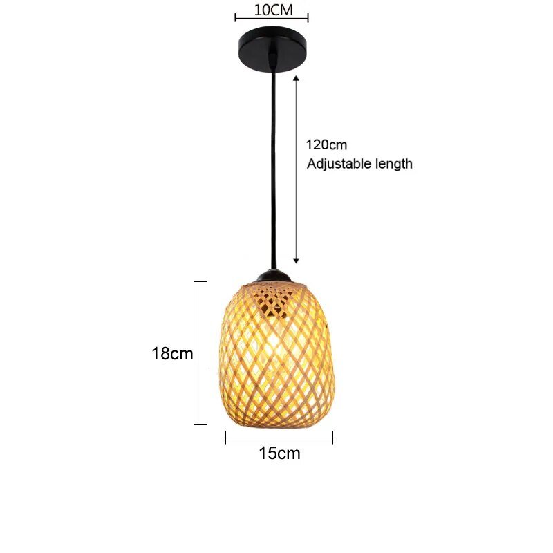 Wagner - Japanese Bamboo Long Woven Hanging Light - Act Design Shop