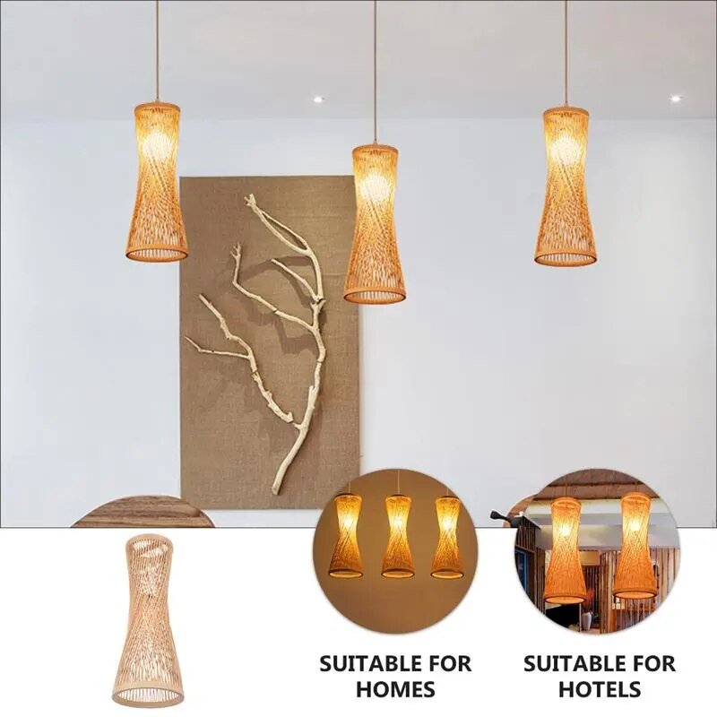 Wagner - Japanese Bamboo Long Woven Hanging Light - Act Design Shop