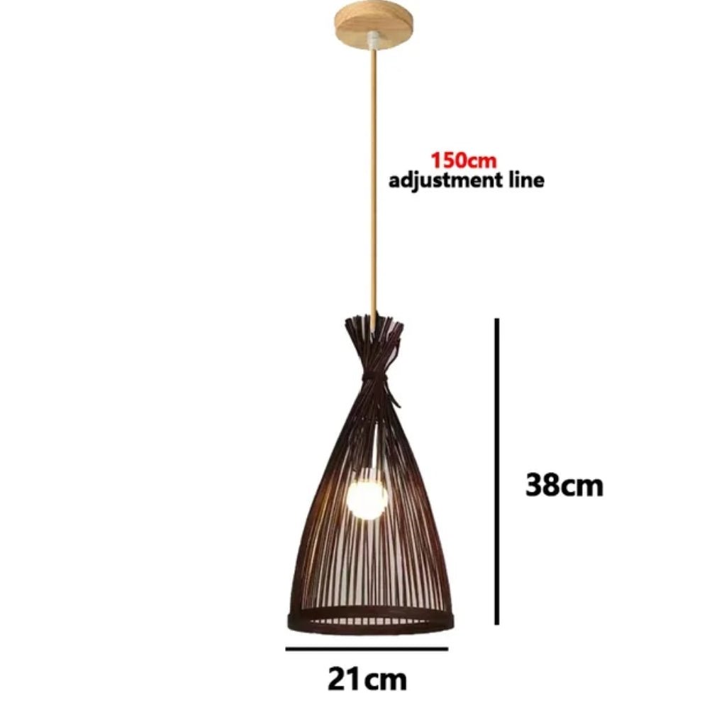 Wagner - Japanese Bamboo Long Woven Hanging Light - Act Design Shop