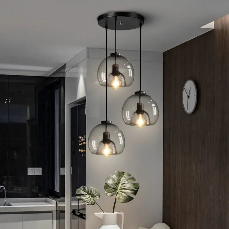 Wagner - Smoke Glass Hanging lamps Vintage Industrial Black - Act Design Shop