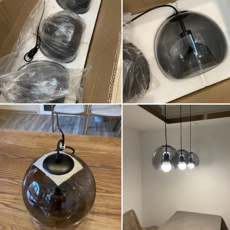Wagner - Smoke Glass Hanging lamps Vintage Industrial Black - Act Design Shop