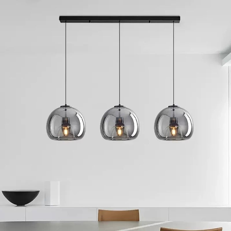 Wagner - Smoke Glass Hanging lamps Vintage Industrial Black - Act Design Shop