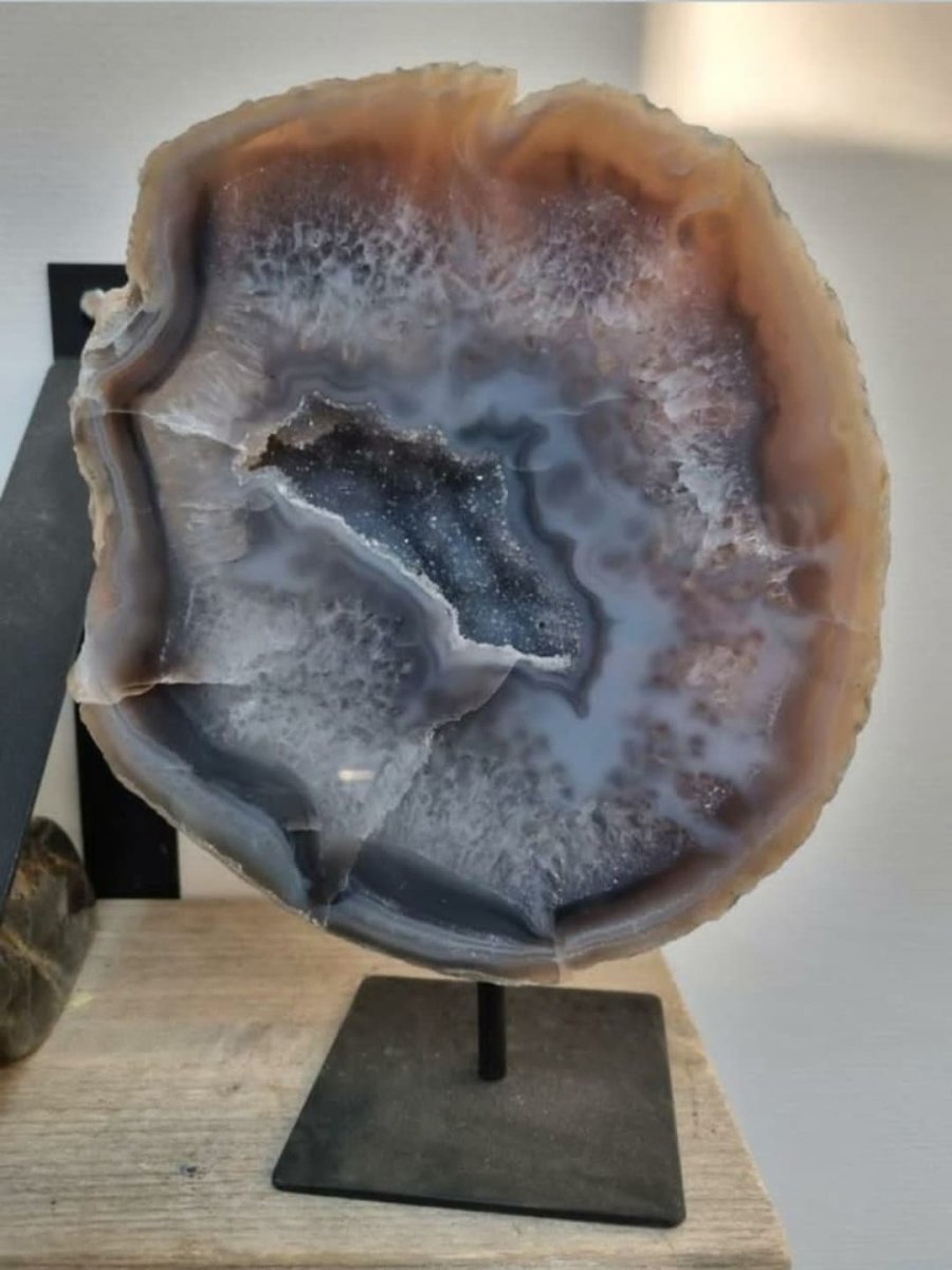 Agate on Steel Stand druzy opening - Act Design Shop