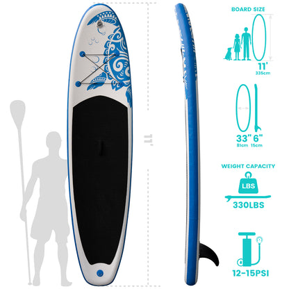 Inflatable SUP board with premium accessories and carrying strap