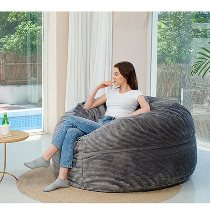 Big Mega XXL Beanbag Ribbed Fabric Included foam fillings