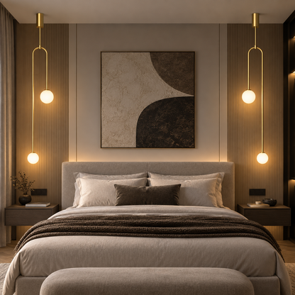 Glazen Bol Hanglamp – 2 Bollen | Goud of Zwart | Klein of Groot | Warm of Koud Wit