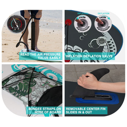 Inflatable SUP board with premium accessories and carrying strap
