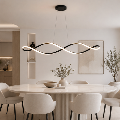 Geschwungene moderne LED-Pendelleuchte