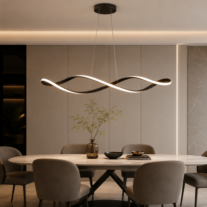 Geschwungene moderne LED-Pendelleuchte