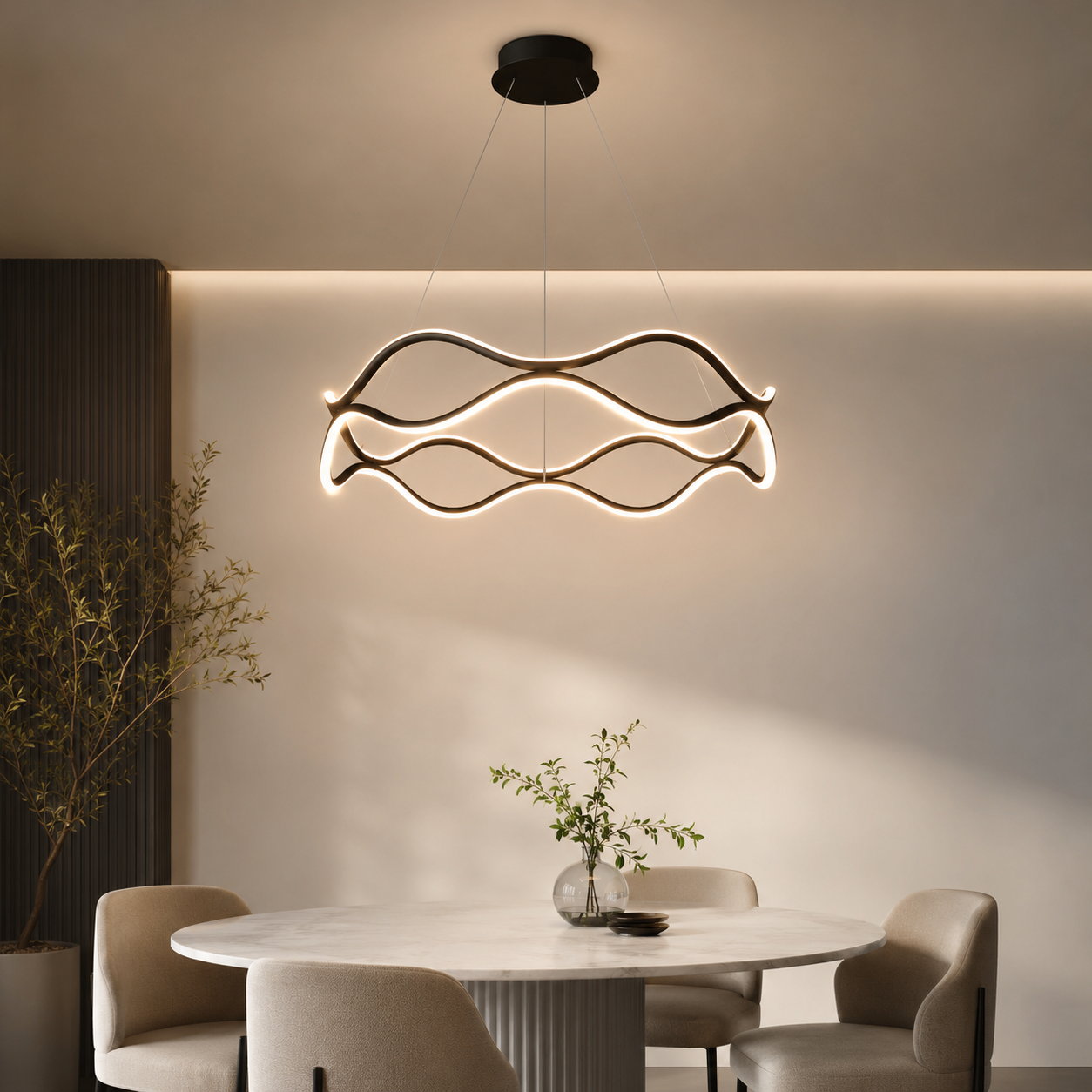 ORBIT Runde LED-Ring Pendelleuchte – Luxus-Kronleuchter für Wohnzimmer, Schlafzimmer & Esszimmer