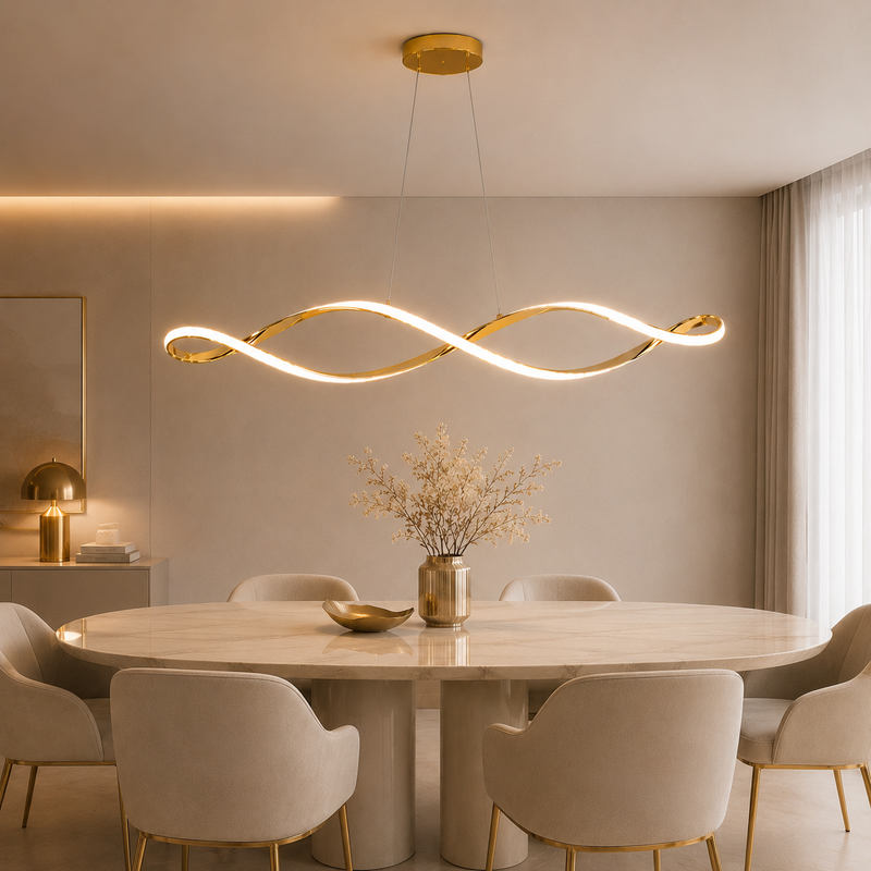 Geschwungene moderne LED-Pendelleuchte