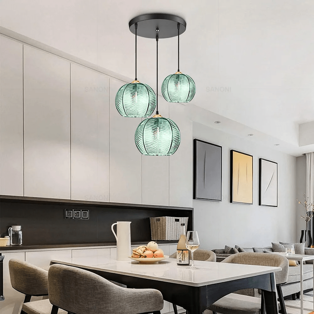 3 pieces Round Glass Chandelier Modern - Act Design Shop