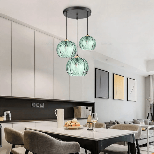 3 pieces Round Glass Chandelier Modern - Act Design Shop