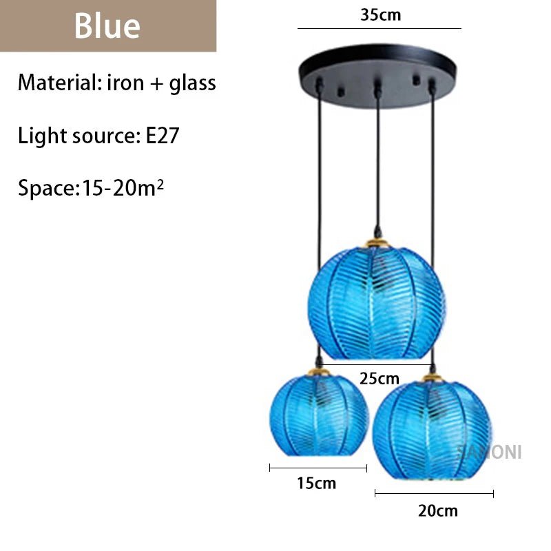 3 pieces Round Glass Chandelier Modern - Act Design Shop