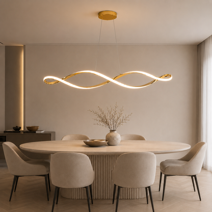 Geschwungene moderne LED-Pendelleuchte