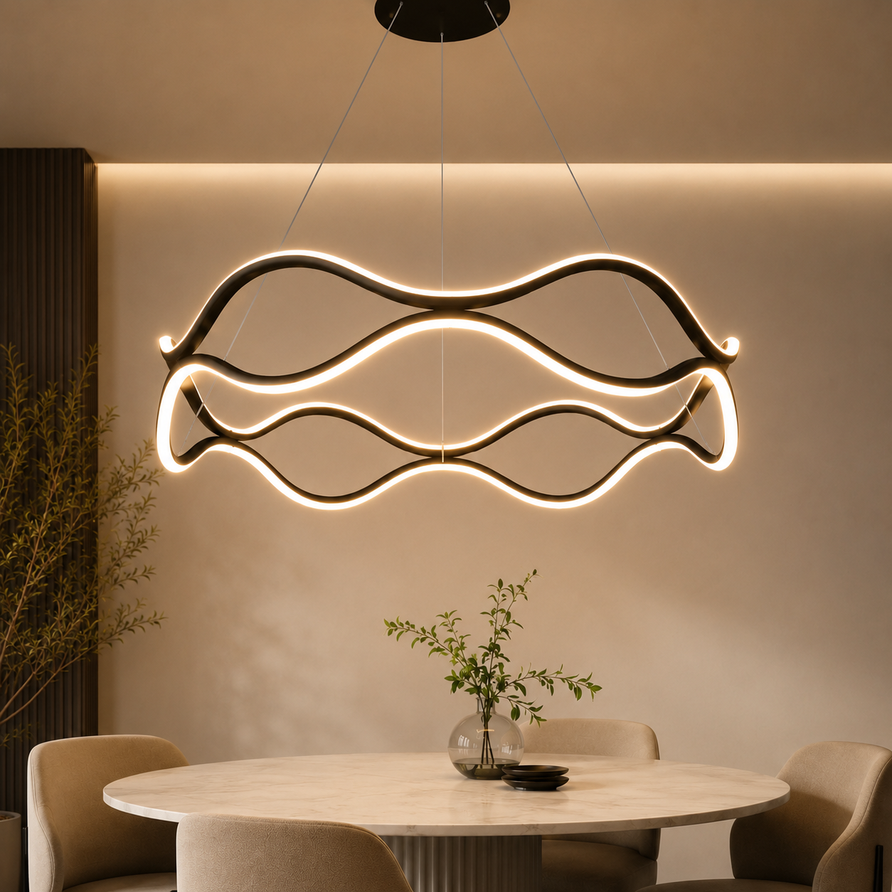 ORBIT Runde LED-Ring Pendelleuchte – Luxus-Kronleuchter für Wohnzimmer, Schlafzimmer & Esszimmer