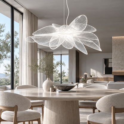 PETAL BLOOM – Moderne LED Hanglamp met Transparante Bloemblaadjes