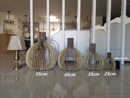 Country Style Wood Cage Hanging Lamp