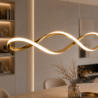 Geschwungene moderne LED-Pendelleuchte