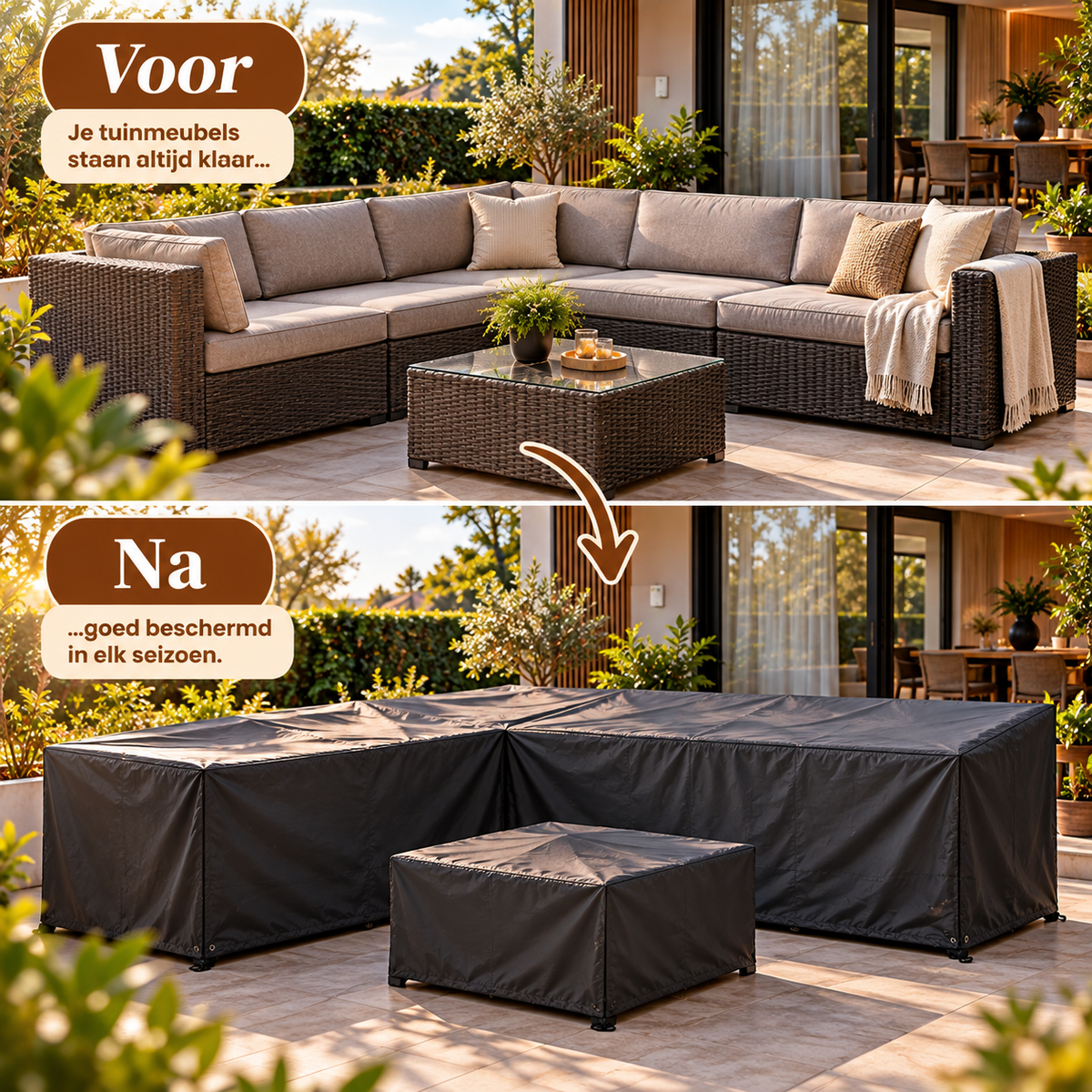 Tuinmeubelhoes op maat – Normale vorm (CALCULATOR)
