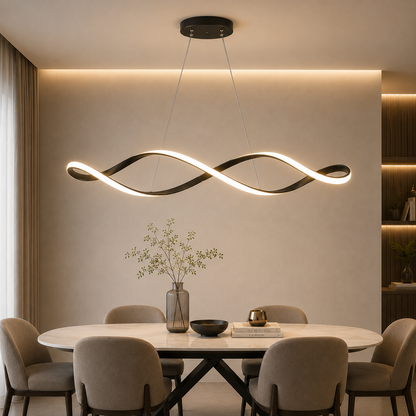 Geschwungene moderne LED-Pendelleuchte
