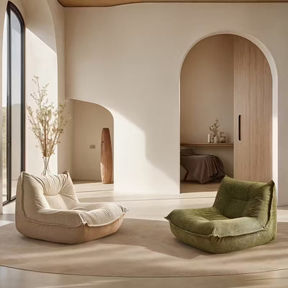 Luxuriöser Loungesessel aus olivgrünem Cord