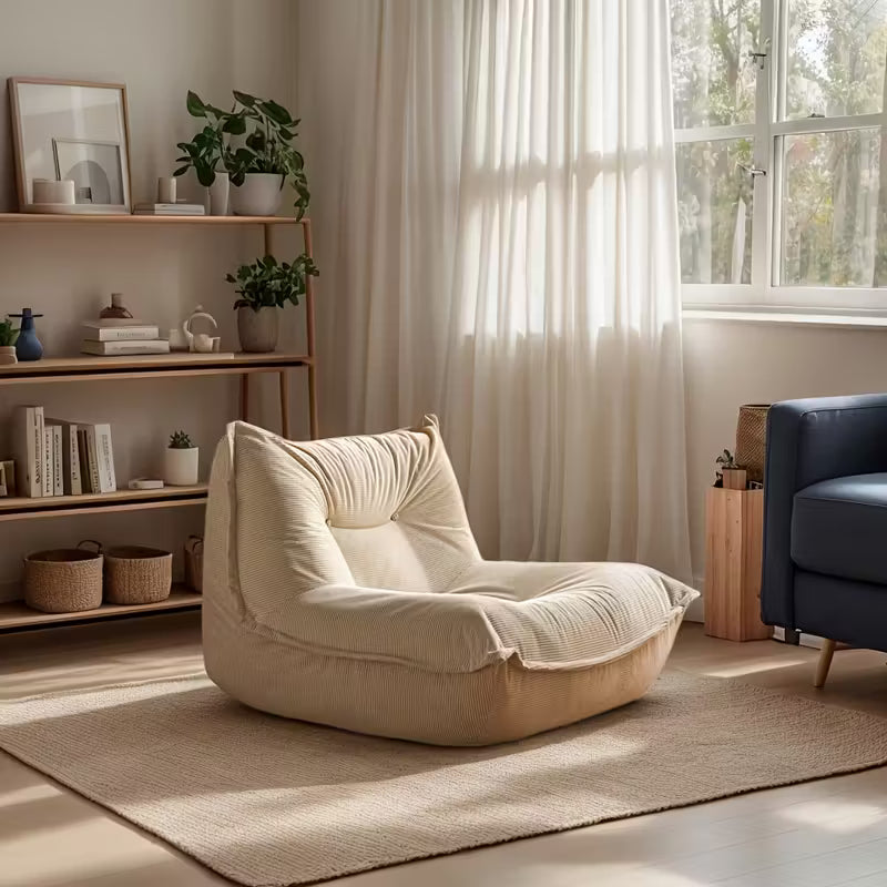 Luxuriöser Loungesessel aus olivgrünem Cord