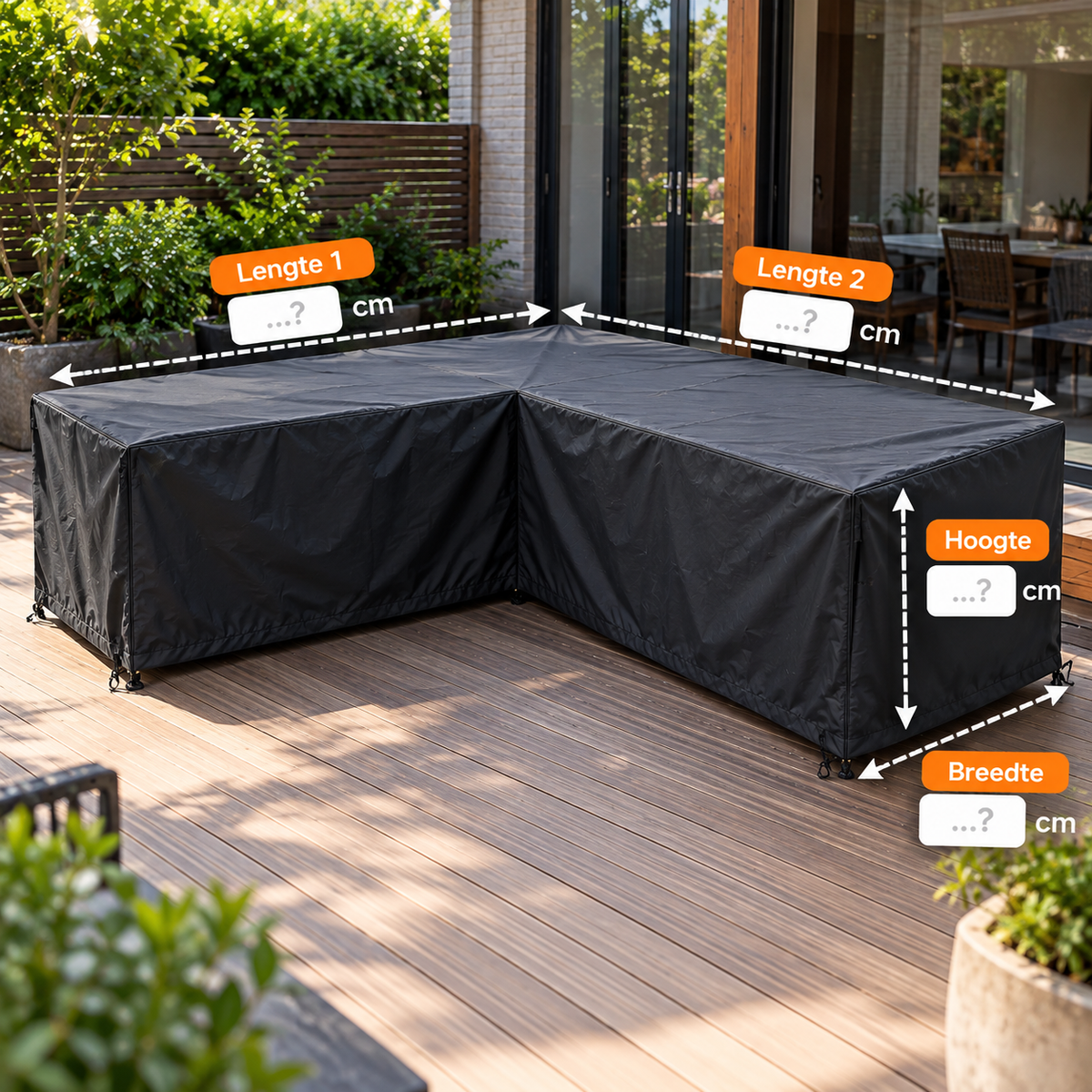 Tuinmeubelhoes op maat – Normale vorm (CALCULATOR)