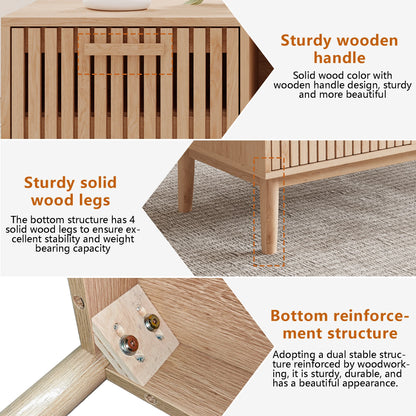 Couchtisch aus Massivholz – Natürlicher, niedriger Beistelltisch für das Wohnzimmer