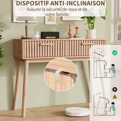 Konsolentisch mit zwei Schubladen – Eleganter Eingangstisch mit hohen Beinen