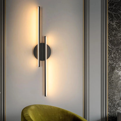 LED Wall Light 24W Modern – Warm White 3000K | Black Aluminum Sconce