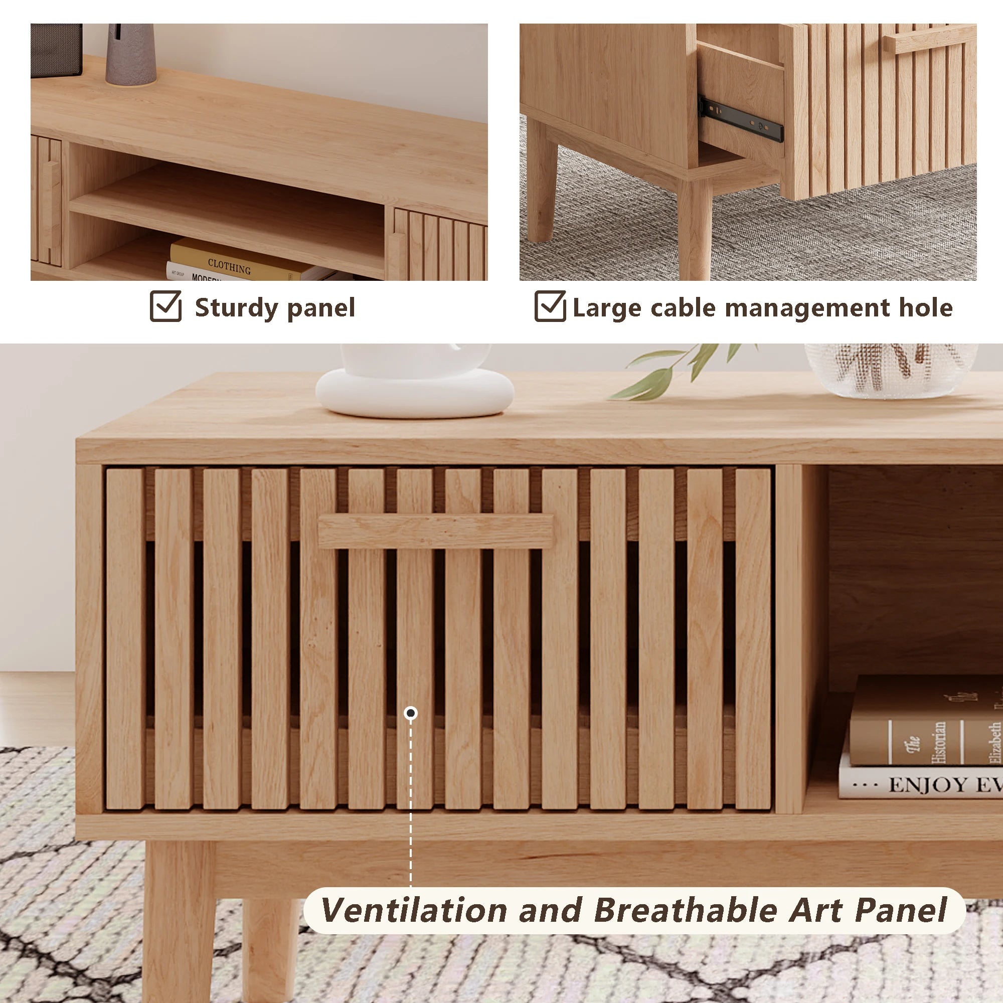 Couchtisch aus Massivholz – Natürlicher, niedriger Beistelltisch für das Wohnzimmer